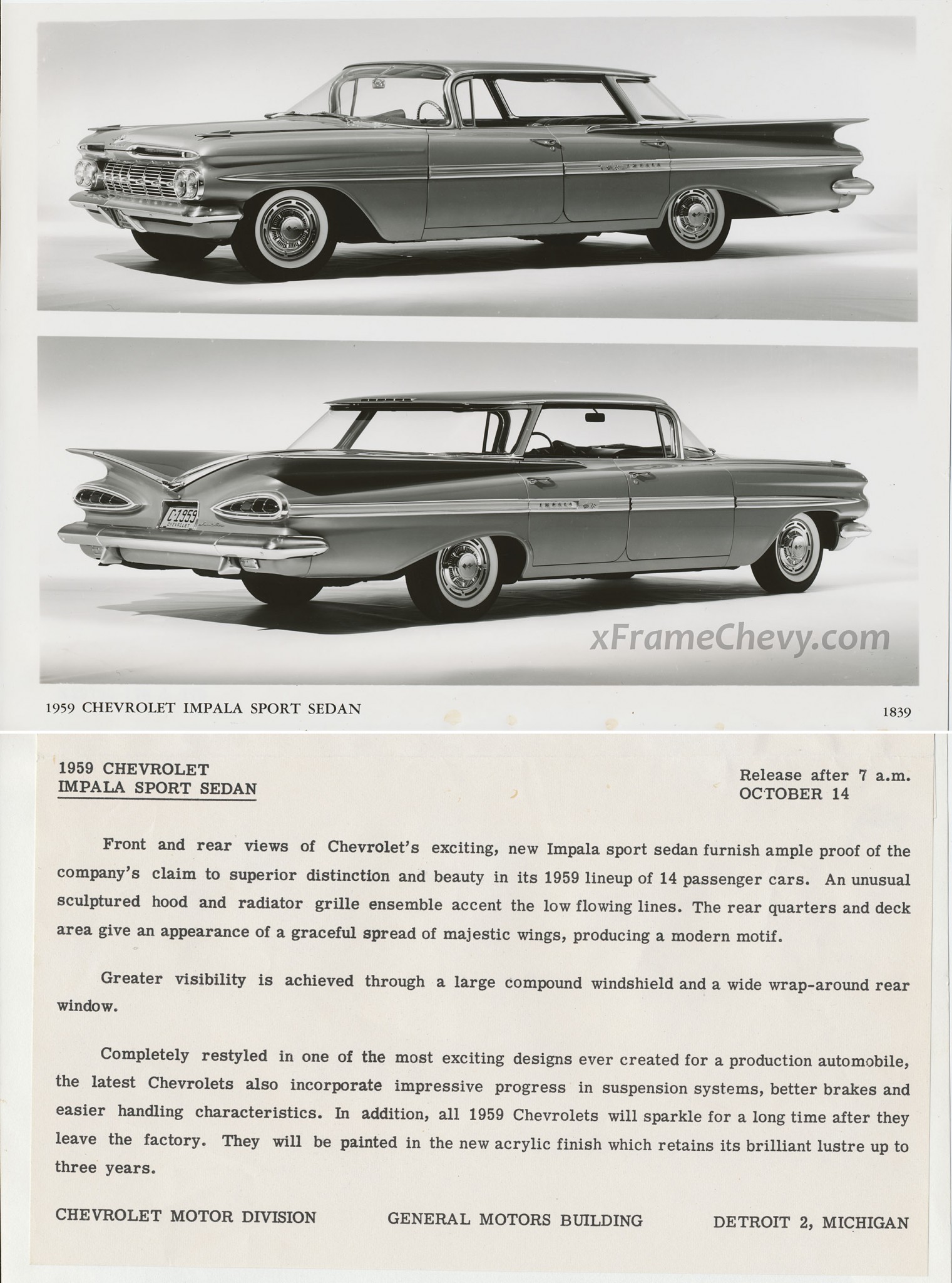 photo - GM Photographic - 1959 Impala Sport Sedan